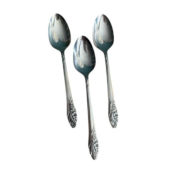 Vtg Oneida Evening Star Teaspoons Set Of 3 1950 Community Silverplated 7-1/2 Inc - Picture 1 of 8